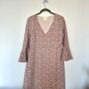 Maeve Red and White Long Sleeve Dress